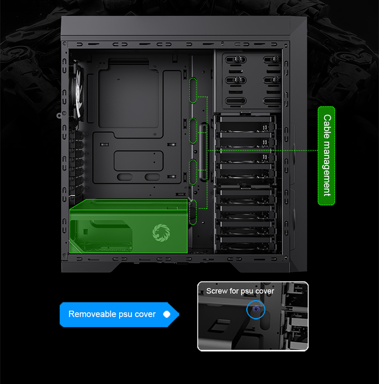 GAMEMAX Master TG Black Tempered Glass Full Tower Computer Case